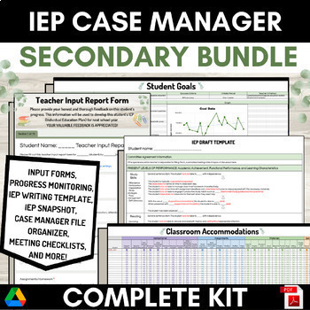 Preview of ULTIMATE IEP Case Manager Special Education Teacher Binder Middle High School