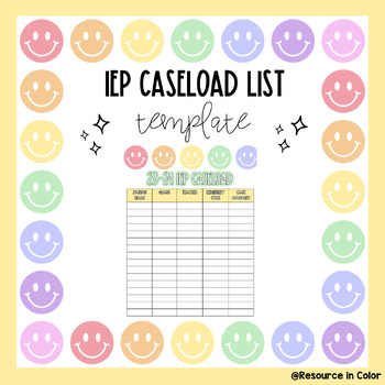 Preview of IEP Caseload List Template (Editable)
