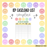 IEP Caseload List Template (Editable)