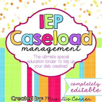 Preview of The Ultimate Special Education Binder - Confetti Brights {editable} IEP Binder