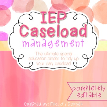 Preview of The Ultimate Special Education Binder - Pink Watercolor {editable} IEP Binder