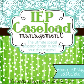 Preview of The Ultimate Special Education Binder - Teal Mosaic {editable} IEP Binder