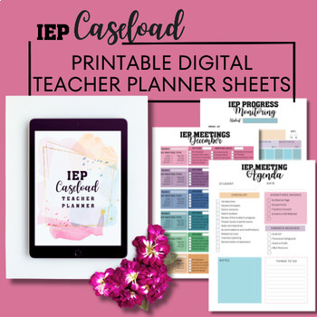 Preview of IEP Caseload Planner Interactive PDF | Digital Special Education Teacher Binder