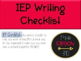 IEP Writing Checklist (Editable)
