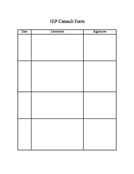 Preview of IEP Consult Form