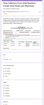 Preview of IEP Data Collection Google Form Template