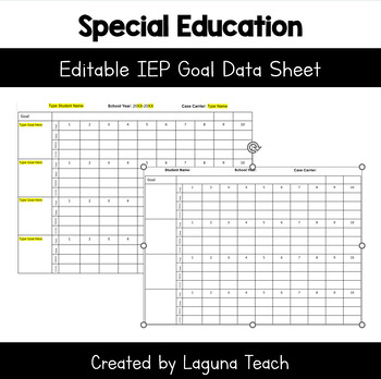 Preview of IEP Data Collection & Progress Monitoring Sheets for Goals: Special Education