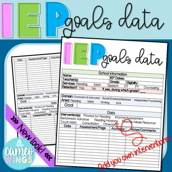 Preview of IEP Goals Data Sheet