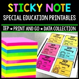 IEP Data - Special Education - Sticky Note Printables - Da