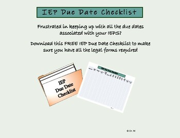 Preview of IEP Due Date Checklist