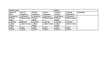 Preview of IEP/GIEP Case Manager feedback form for gen. ed teachers