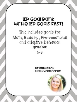 Preview of IEP GOAL BANK