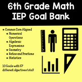 IEP GOAL BANK: 6th Grade Math