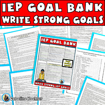Preview of IEP Goal Bank Special Ed ELA Math Behavior Objectives Functional Life Skills