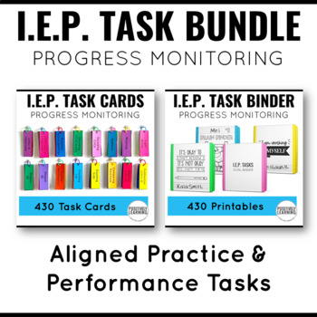 Preview of IEP Goal Bundle Task Cards and No Prep Printables for Special Education