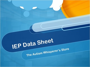 Preview of IEP Goal Data Sheet  