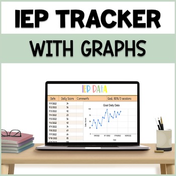 Preview of IEP Goal Data Tracker & Graphs - Student Data Digital Tracking Sheets Special Ed