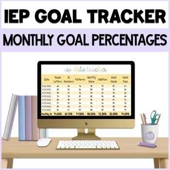 Preview of IEP Goal Data Tracker with Monthly Average Percentages - Digital & Editable