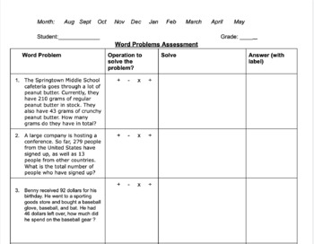 6th grade math word problem solving iep goals