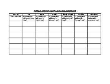 Preview of IEP Goal Matrix