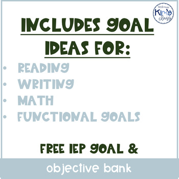Preview of IEP Goal/ Objective Bank for Special Ed (Moderate- Severe)