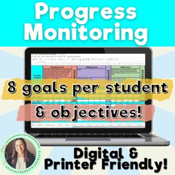 Preview of IEP Goal Progress Monitoring Template (With Objectives)