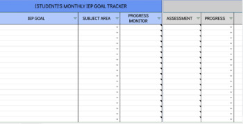 Preview of IEP Goal Progress Monitoring/Tracking [MONTHLY]