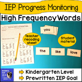 IEP Goal Progress Monitoring for Sight Words High Frequenc