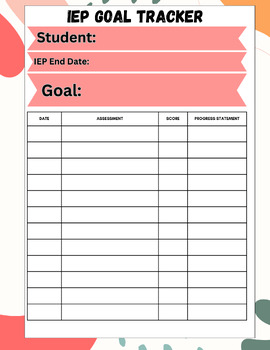 Preview of IEP Goal Tracker