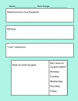 IEP Goal Tracking by Brittany Papuzza | TPT