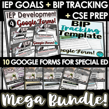 Preview of IEP Goal Tracking & Development | Annual Review CSE BUNDLE | Google Forms