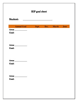 Preview of IEP Goal Tracking Sheet