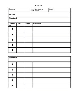 Goal Tracking Chart Template