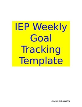 Preview of IEP Goal Tracking Template