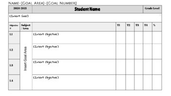 Preview of IEP Goal and Objective Data Sheet [editable Google Doc]