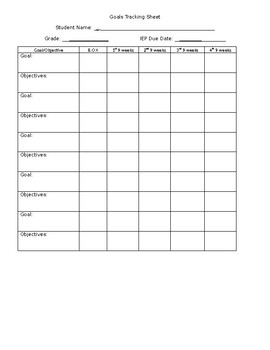 keeping track of assignments iep goals