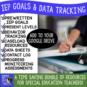 Preview of IEP Goals Bundle for Reading, Math, Writing, Behavior and Social Emotional