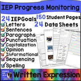 IEP Goals, Data Sheets, and Assessments for Writing Senten