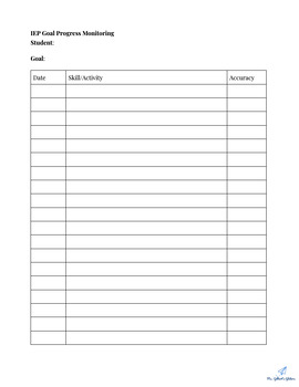 IEP Goals Progress Monitoring Sheets by Gilbert Gliders | TPT