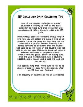 Preview of IEP Goals and Data Collection Tips