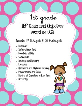 Preview of IEP Goals and Objectives - 1st Grade