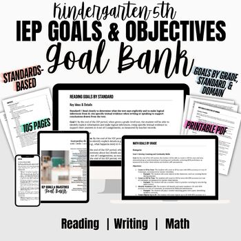Preview of IEP Goals and Objectives Bank K-5 Reading, Writing, & Math