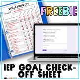 IEP Goals and Objectives Tracking Daily Check off FREE Spe