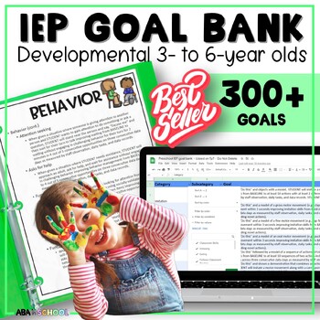 Preview of IEP Goals and Objectives Tracking IEP Goal Bank for preschool Special Education