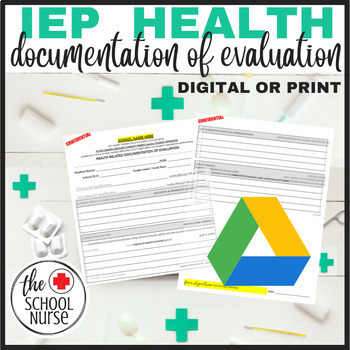 Preview of IEP Health Documentation of Evaluation