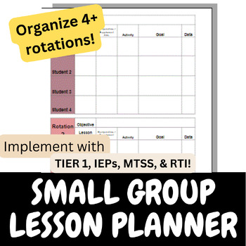 Preview of IEP / MTSS / RTI Small Group Lesson Planner