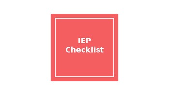 Preview of IEP (Meeting) Checklist