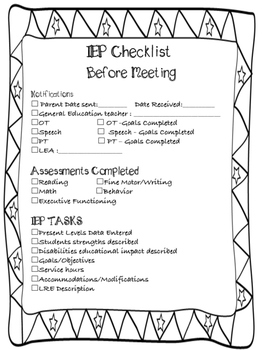 Preview of IEP Meeting Checklist