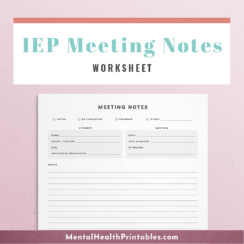 Preview of IEP Meeting Notes Template for School Psychologists & Counselors