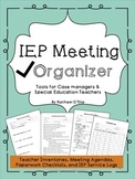 IEP Meeting Organizer- Checklists, Forms, Logs & Agendas
